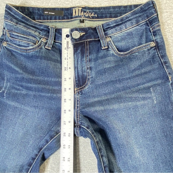 KUT from the Kloth Jeans Women 2 Blue Katy Boyfriend Distressed Mid Rise Stretch - Picture 12 of 13